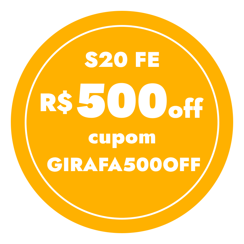 S20 Fe Azul R$500,00 OFF - CUPOM GIRAFA500OFF